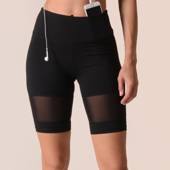 MESH  ACTIVE BERMUDA BIKER SHORTS TUMMY-FLATTENING - Picture 1 of 5
